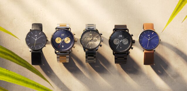 MVMT men's watches in front of hollywood sign