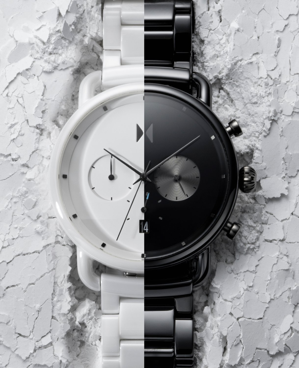 ceramic watch half black half white