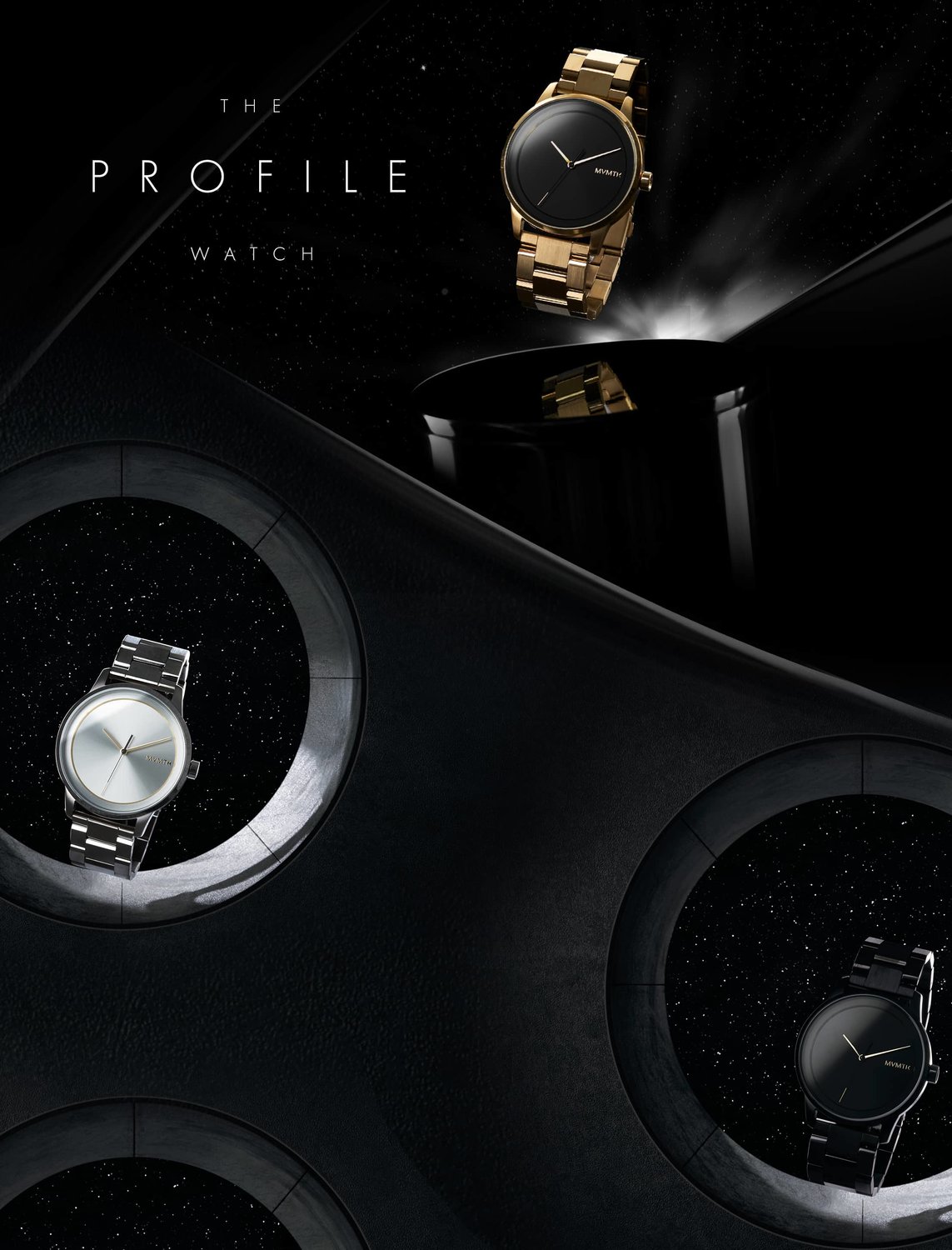 Featuring MVMT's New Profile Watch In Silver, Gold and Black