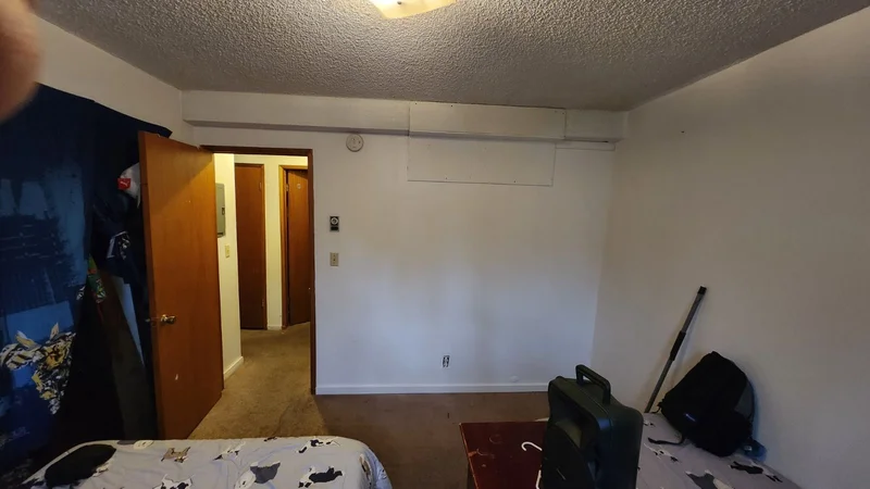 Bedroom wall prepared for texturing