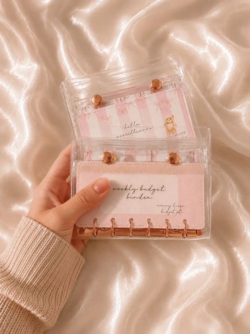 Pink Pleated Fabric Wallet