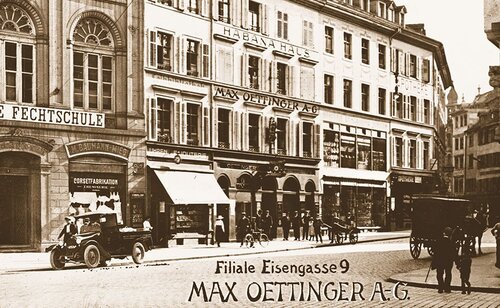 Old image of the first «Habana-Haus» Store by Max Oettinger at Eisengasse 9 in Basel