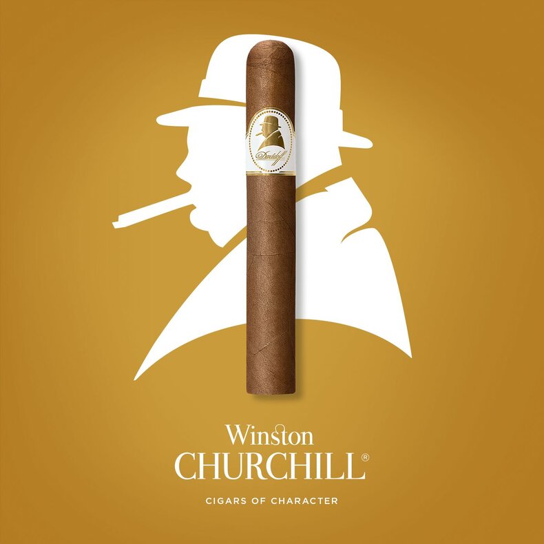 Winston Churchill «The Late Hour Series» cigar banner with the Winston Churchill counterfeit logo.