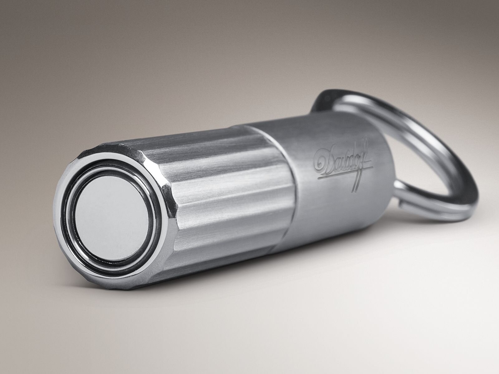 Front view of the Davidoff Duo-Cut Punch Cutter in silver