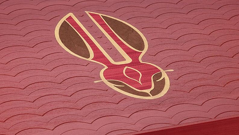 Close up of the Davidoff Year of the Rabbit icon on the Masterpiece Humidor.