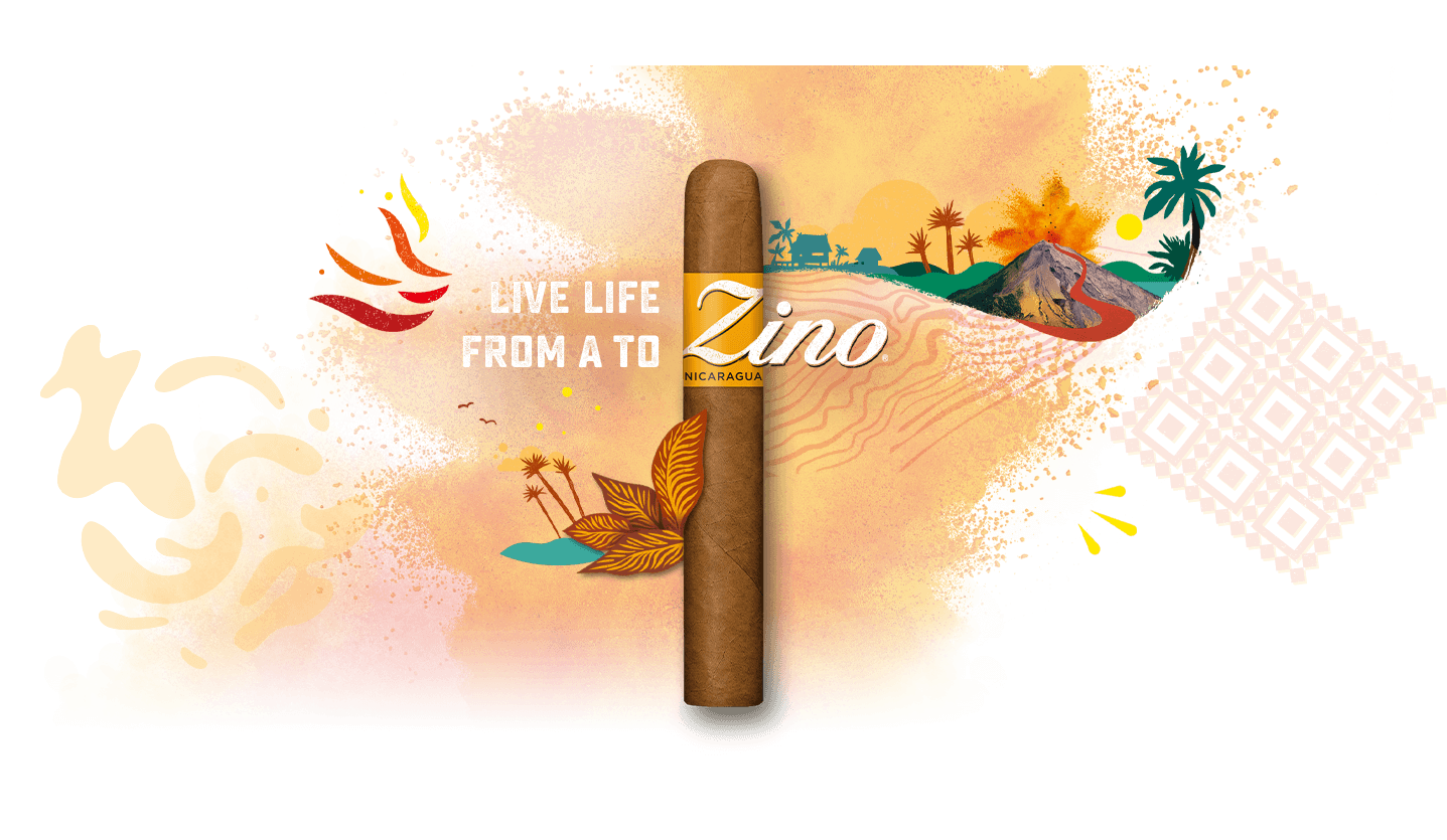 Illustration with a Zino Nicaragua Cigar - Live life from A to Z