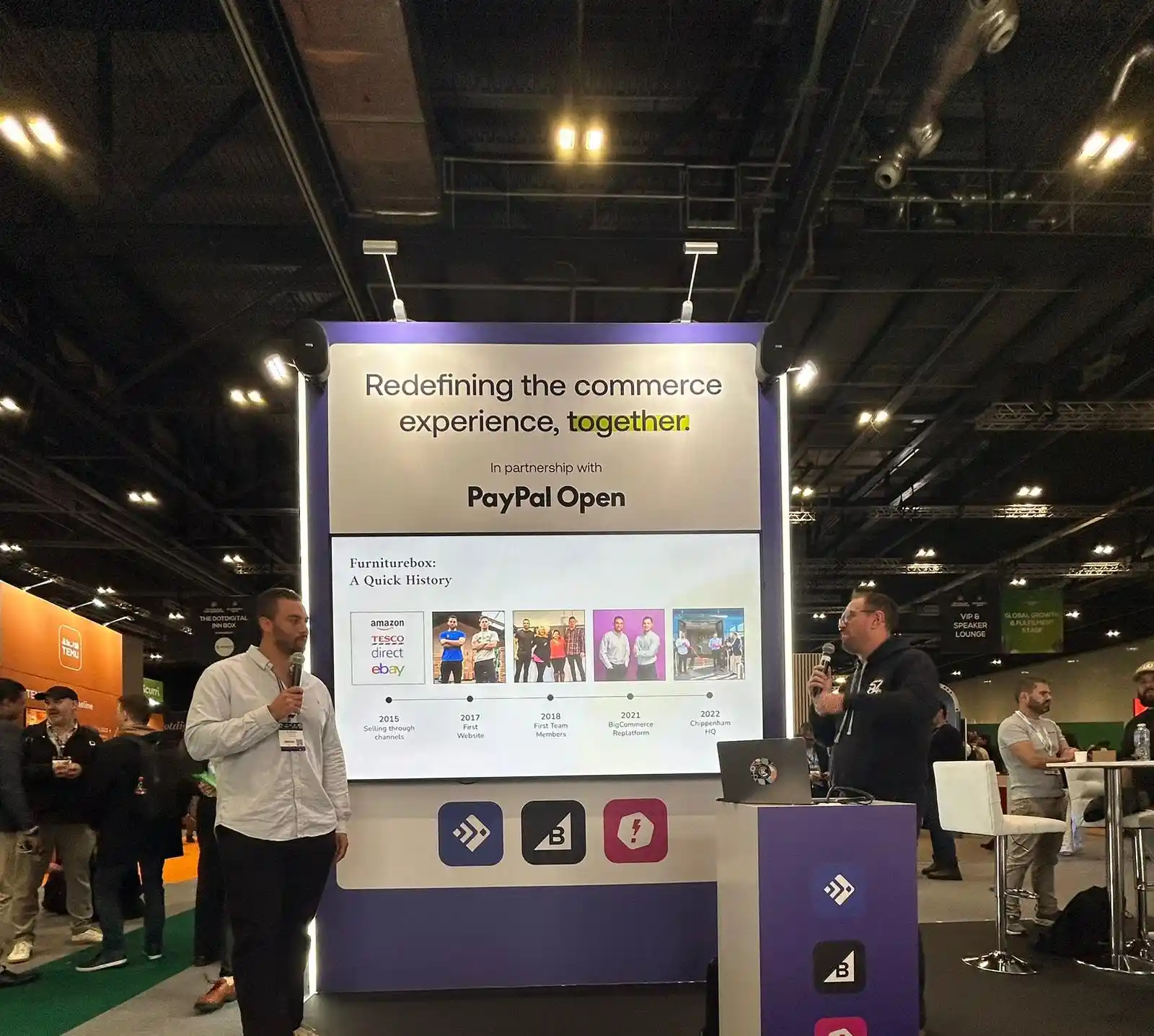 Dan Beckles and Rupert Cross presenting at ecommerce expo