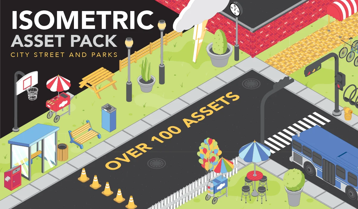 Isometric asset pack for illustrator.