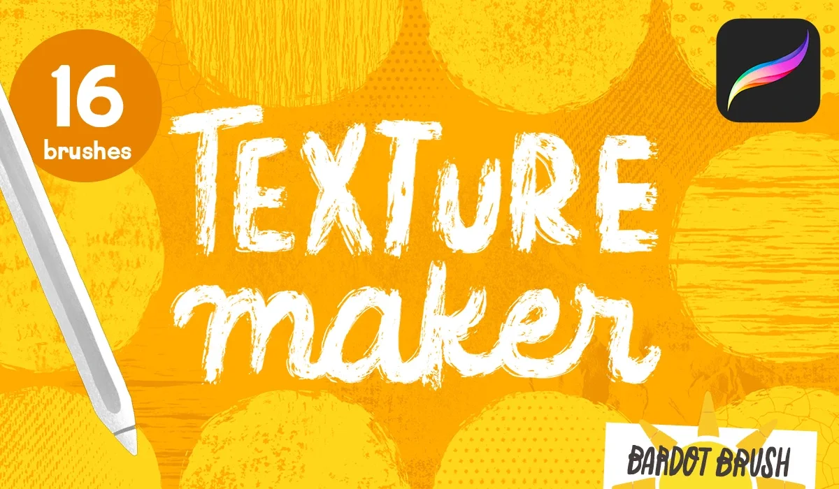 Texture Maker - 16 Texture-Packed Procreate Brushes.