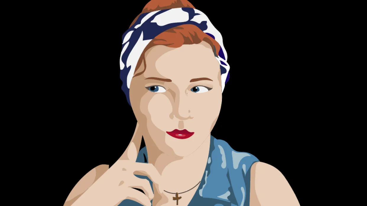 Student project by Leah Trevillyan, titled "Self Portrait", made in Illustrator.