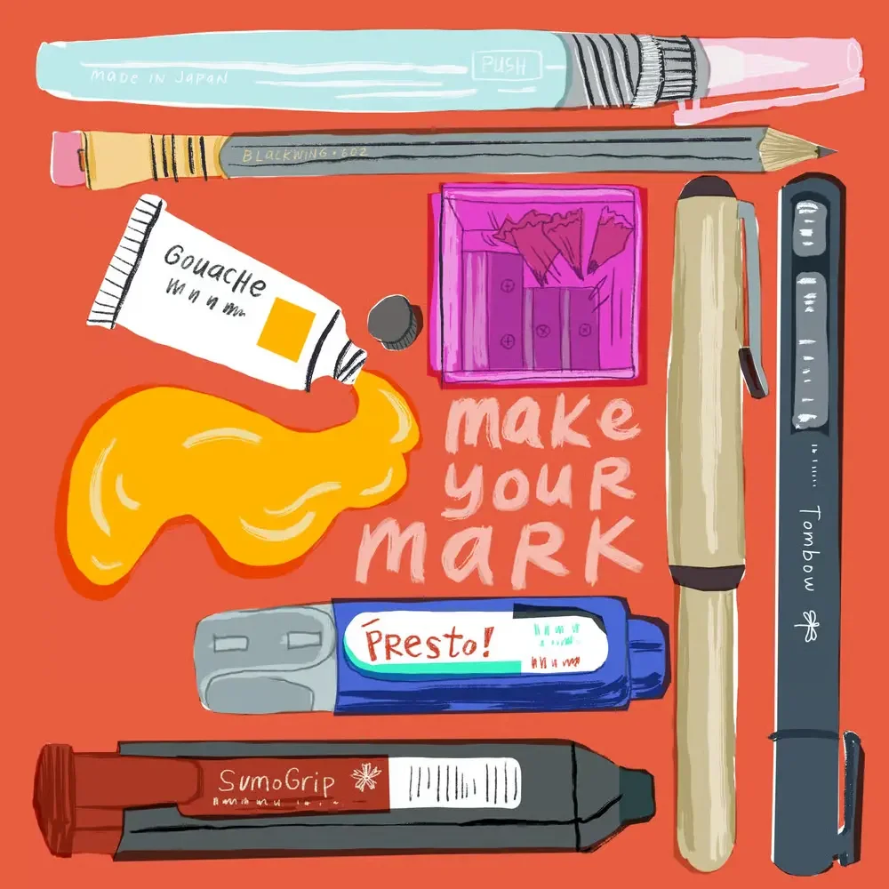 Student project by Elise Dietrich, titled "Kickstart Your Creativity", made in Procreate.