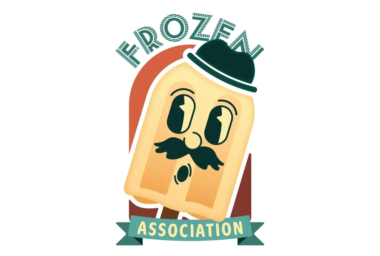 Student logo project by Kai Kokes, titled "Frozen Association", made in Illustrator.