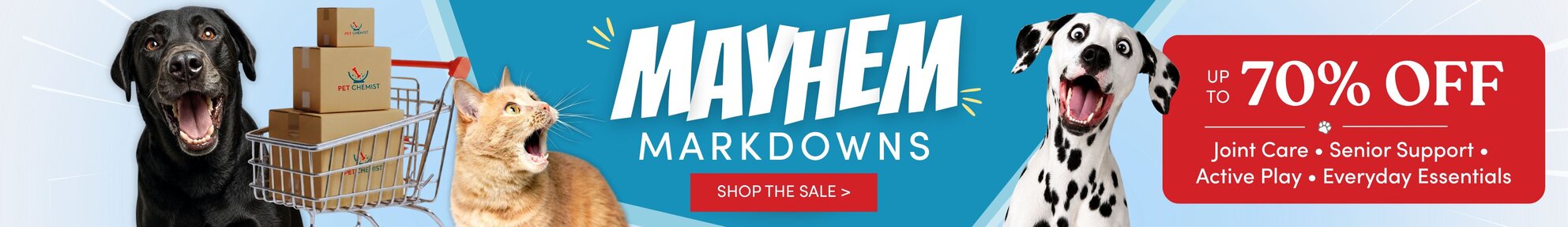 Pet Chemist Sale - up to 70% off pet health, food, toys and more