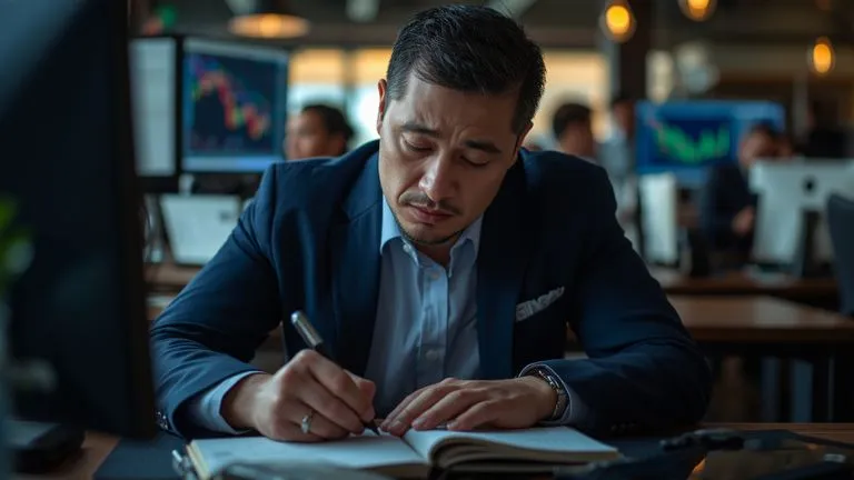 trader writing in his journal