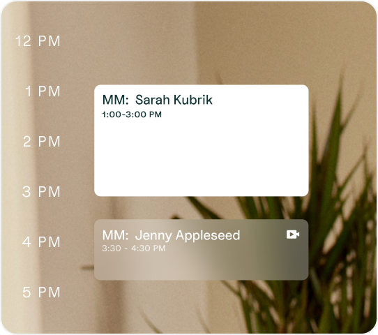 screenshot of scheduling in simplepractice