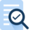 icon of magnifying glass with a checkmark over a note