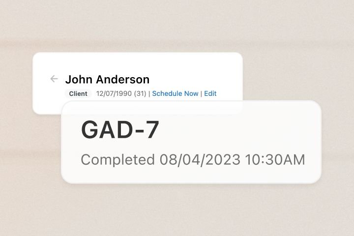 Graphic indicating that a client has completed their GAD-7 measure