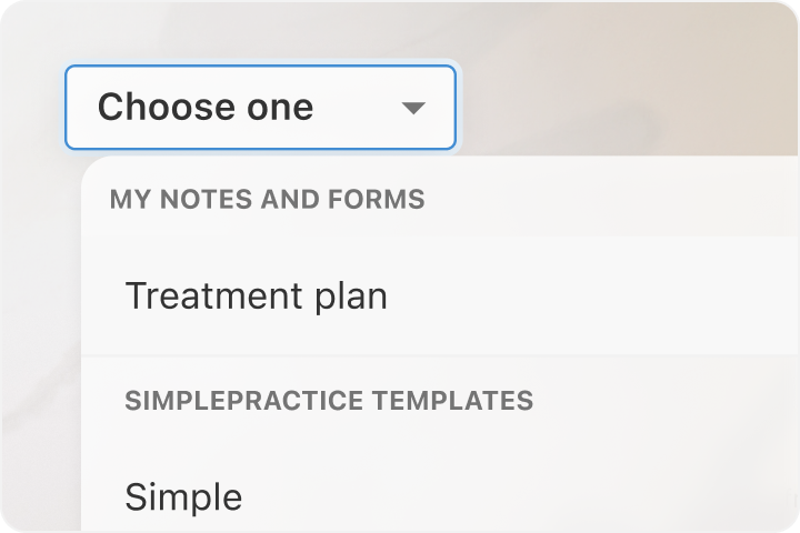 treatment plan dropdown 