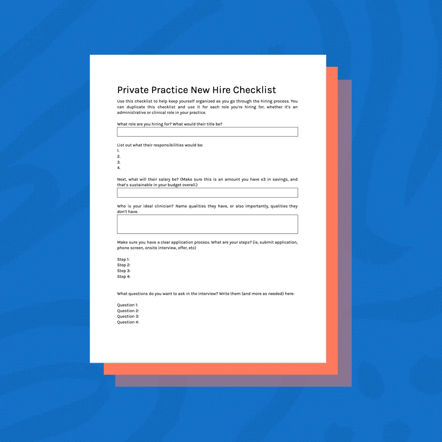 private practice new hire checklist