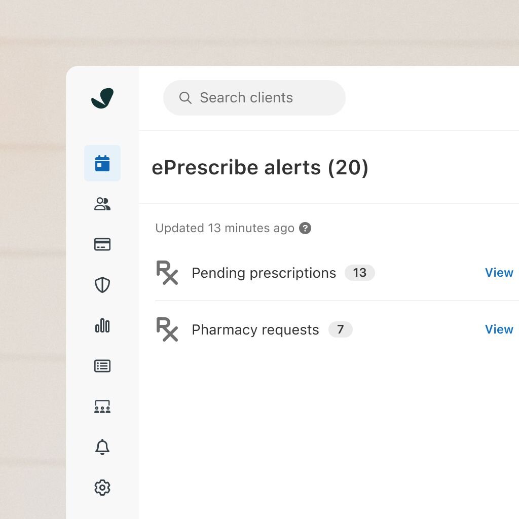 ePrescribe alerts in SimplePractice