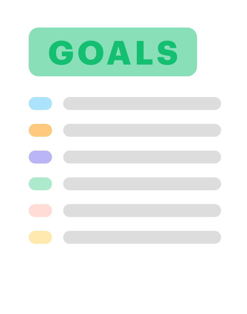 SimplePractice graphic that says, "goals", signifying occupational therapy goals and examples