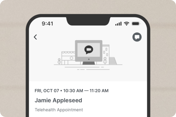 telehealth appointment on an iphone