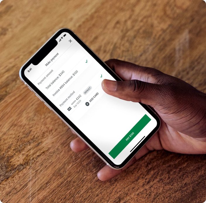 client making a payment on the simplepractice client portal app