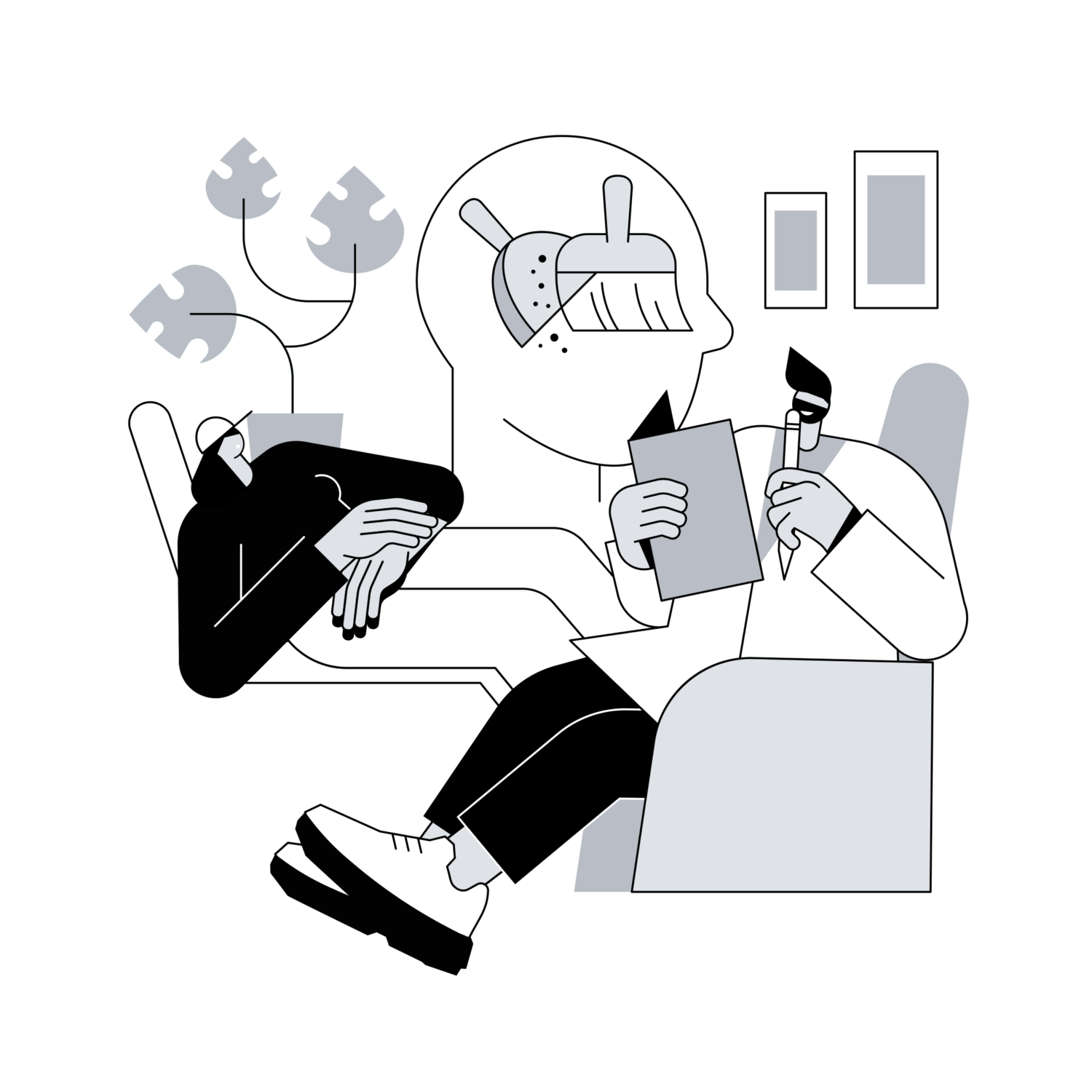 illustration depicting psychotherapy