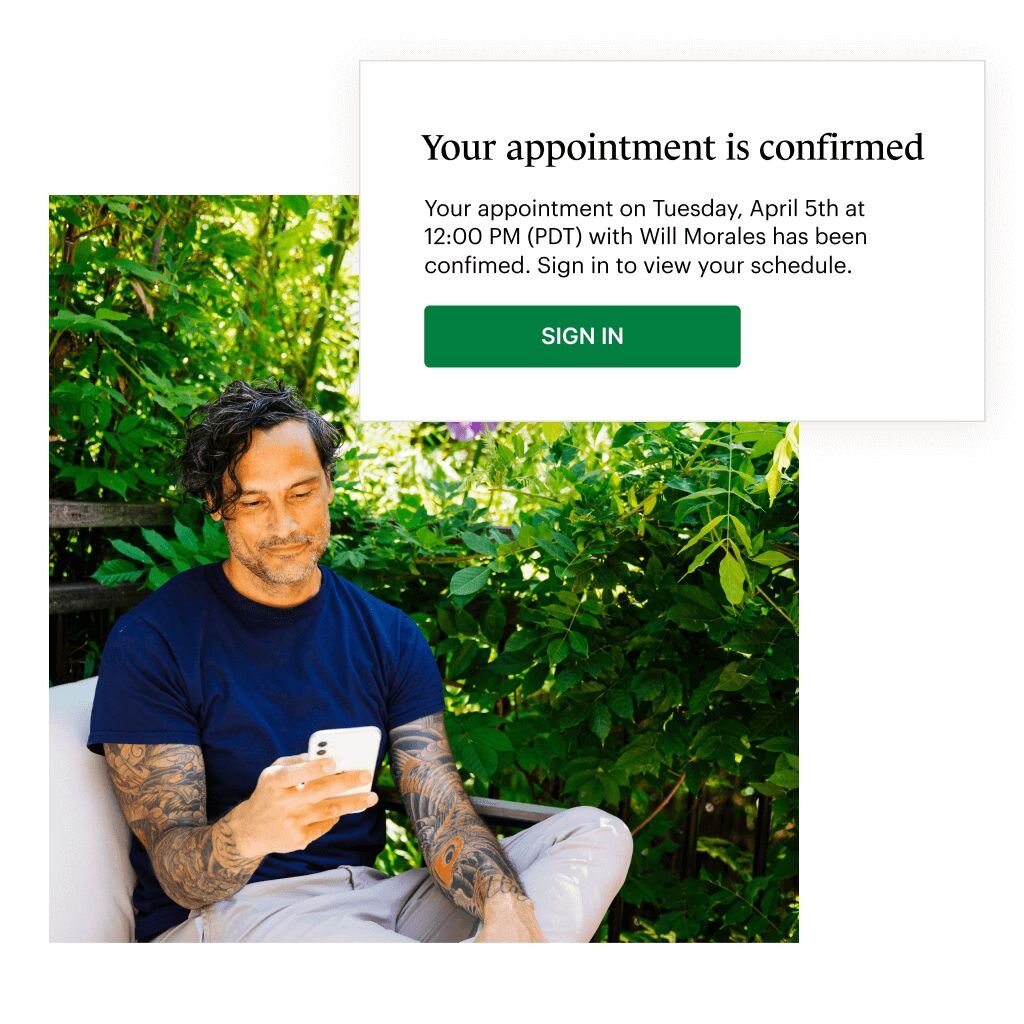 Client receiving appointment reminder confirmation message from SimplePractice on their mobile phone