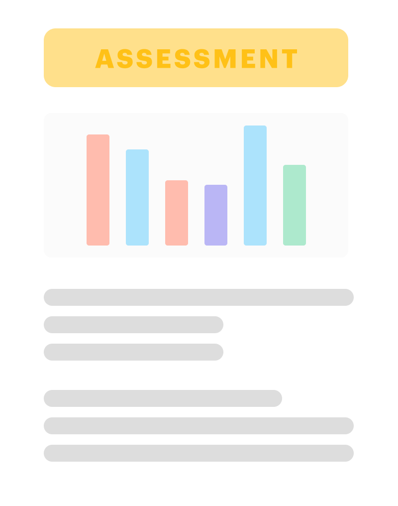 Graphic showing an example of what Speech-language pathologist assessments look like