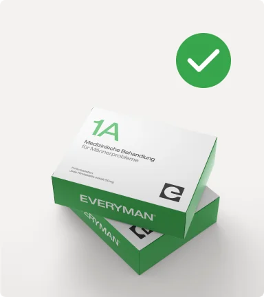 Zwei Packungen mit Behandlungen für Erektionsprobleme in Everyman Design