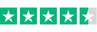 Trustpilot skala mit 4.3 von 5 Punkten