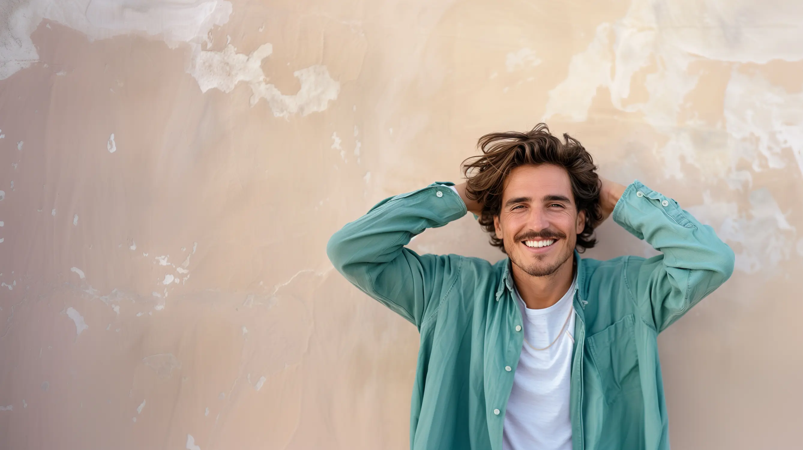 Mann mit vollem Haar dank Everyman