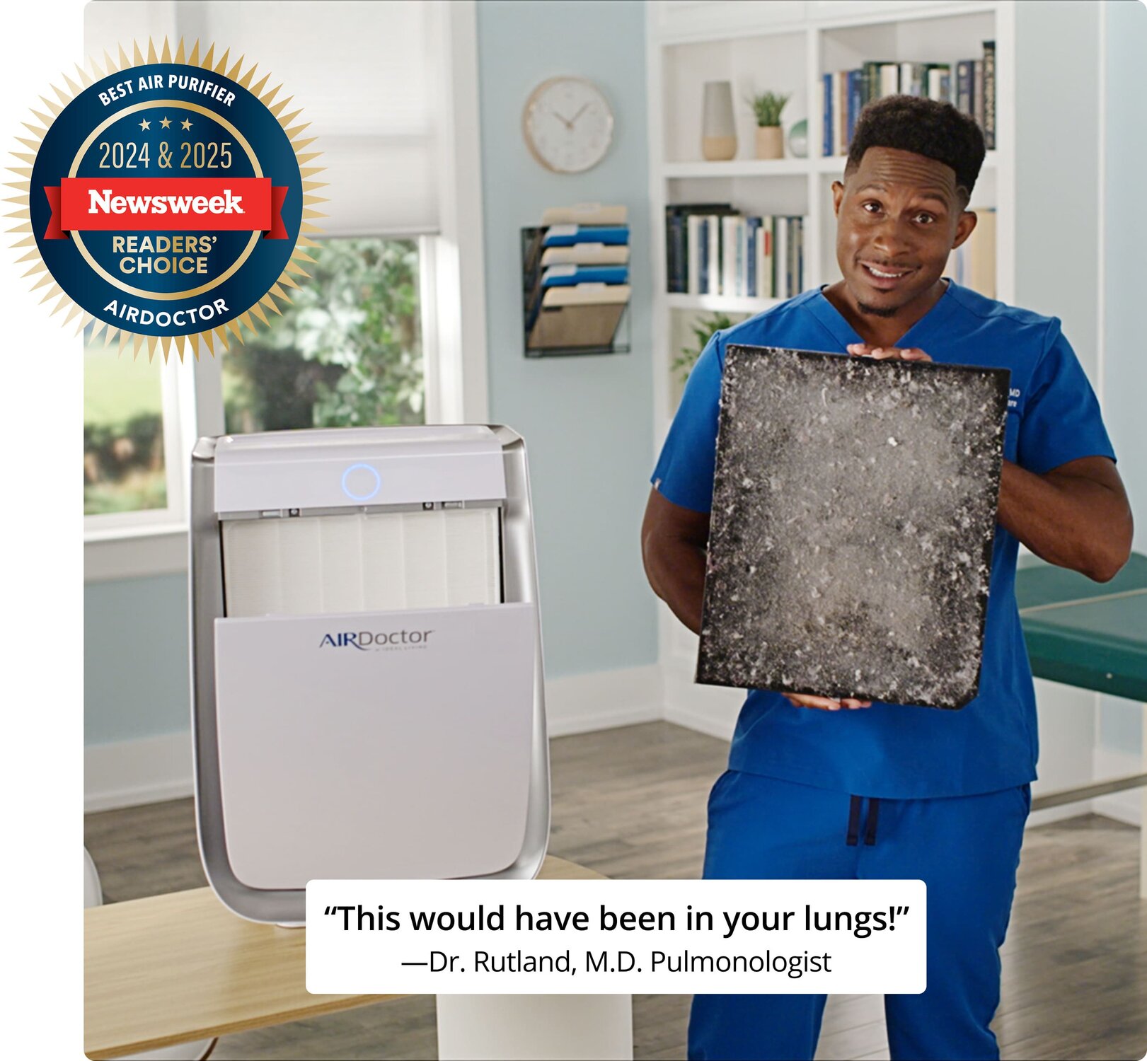 Dr. Ruthland showing Heppa Filter | AirDoctor Pro