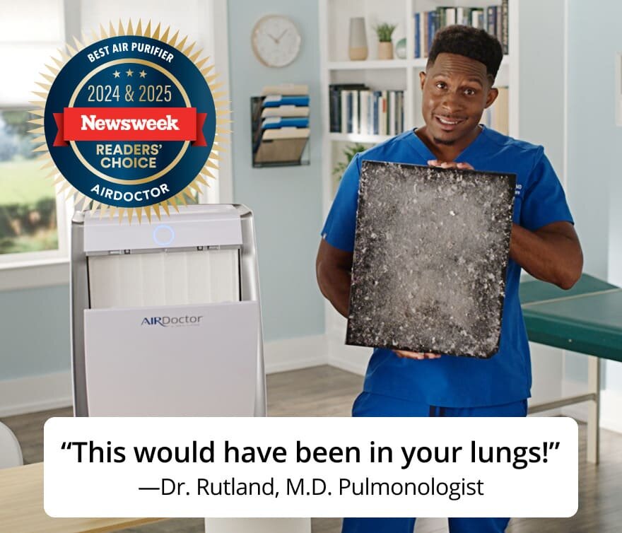 Dr. Ruthland showing Heppa Filter | AirDoctor Pro