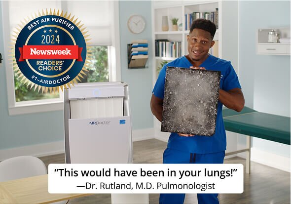Dr. Ruthland showing Heppa Filter | AirDoctor Pro