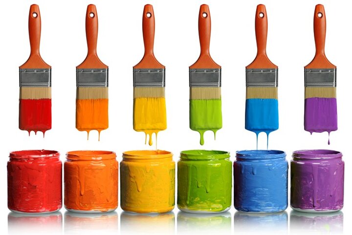 Paint and paint brushes