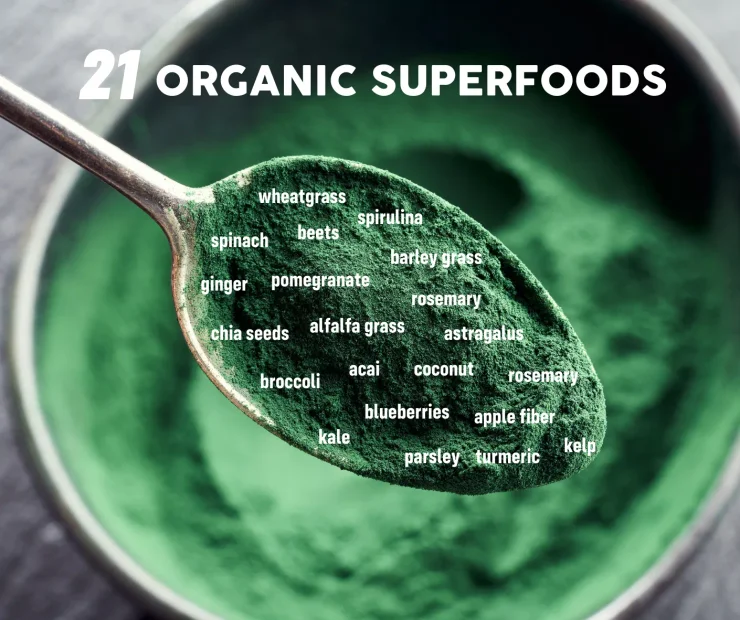 Native Greens Superfood Powder 21 Organic Superfoods Wheatgrass Spirulina Chia Turmeric