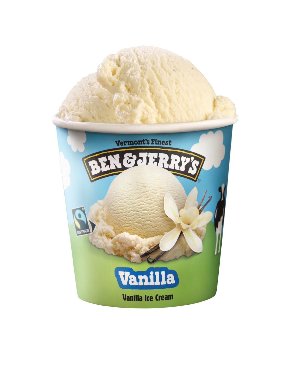 A pint of Ben & Jerry's vanilla ice cream