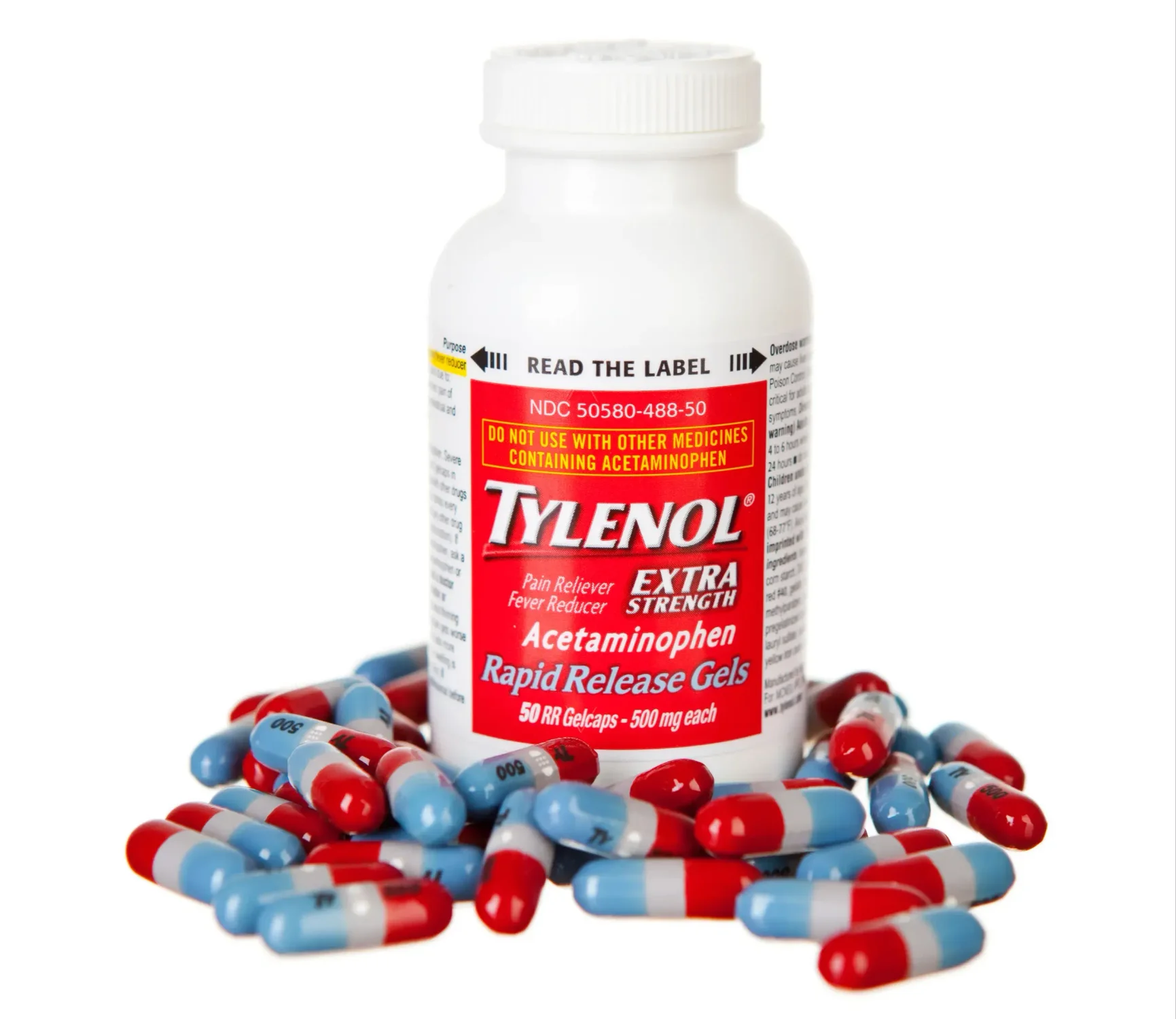 Bottle Of Tylenol Extra Strength With Capsules