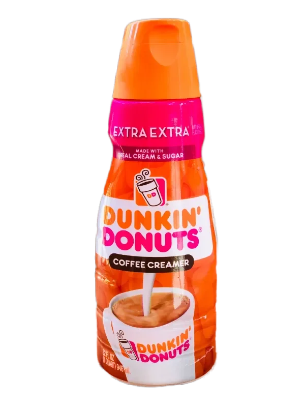 Container of Dunkin Donuts Coffee Creamer