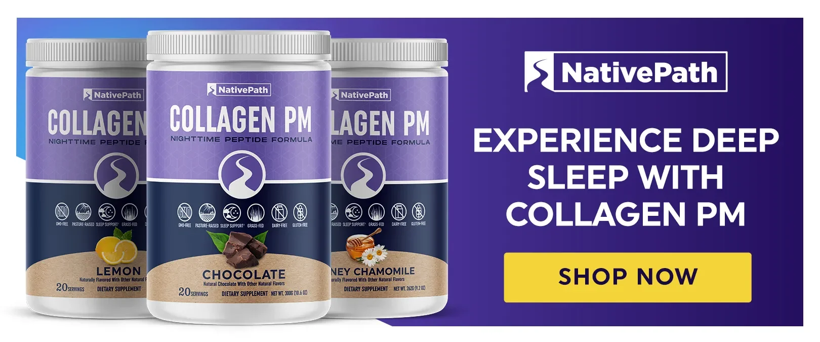 NativePath Collagen PM Sleep Supplement for Deep Sleep