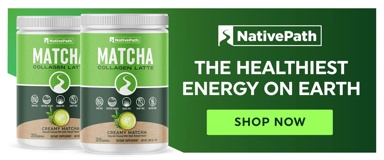 NativePath Matcha Collagen Powder | The Healthiest Energy on Earth