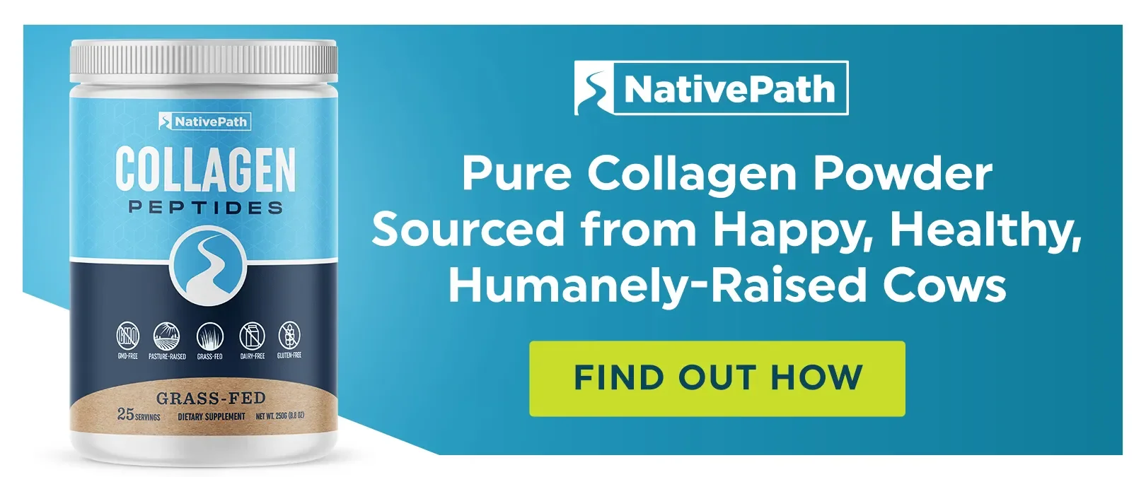 Pure Collagen Powder Sourced from Happy, Healthy, Humanely-Raised Cows