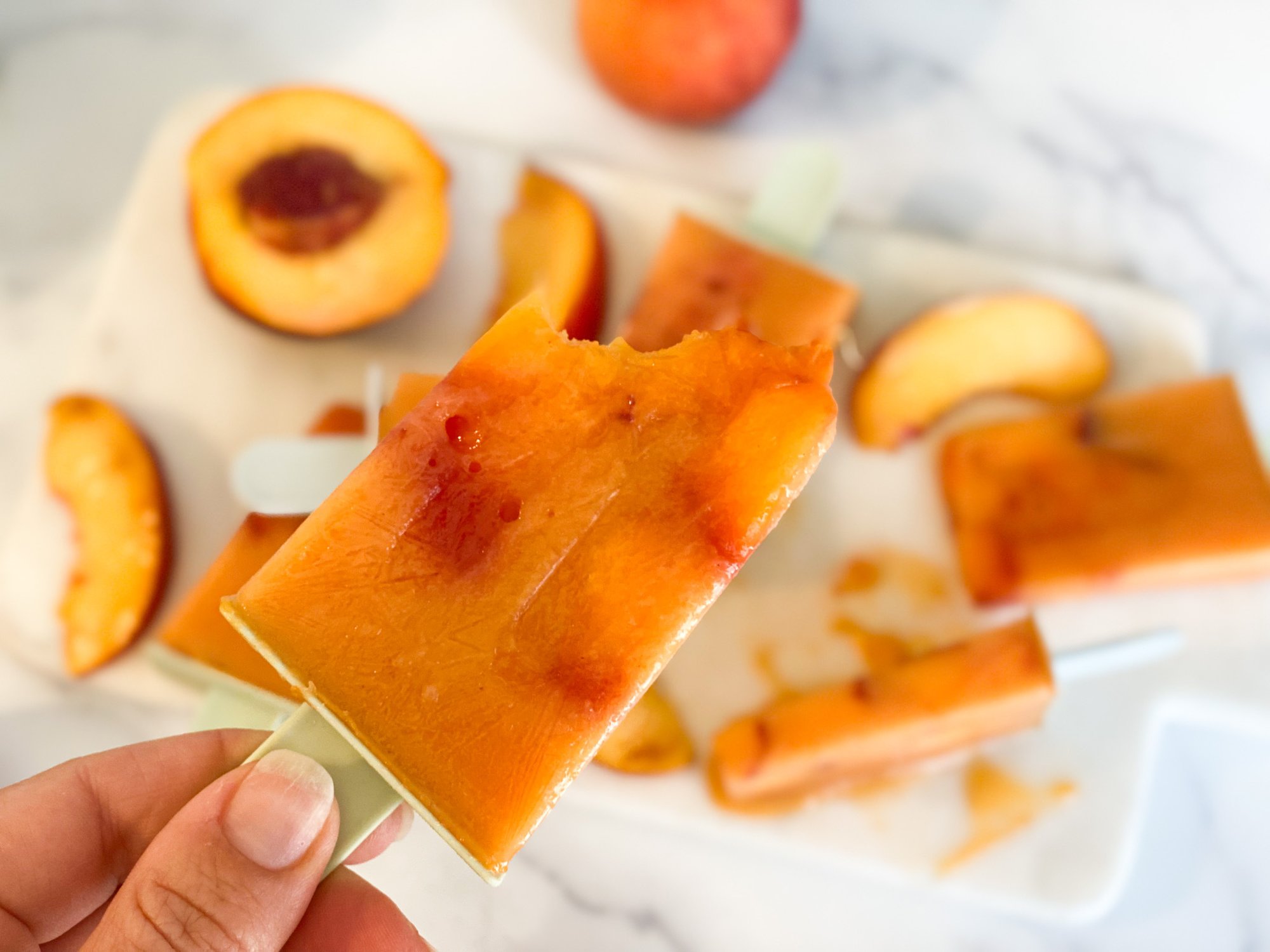 4 Ingredient Peaches & Cream Popsicles (Dairy-Free & Sugar Free)