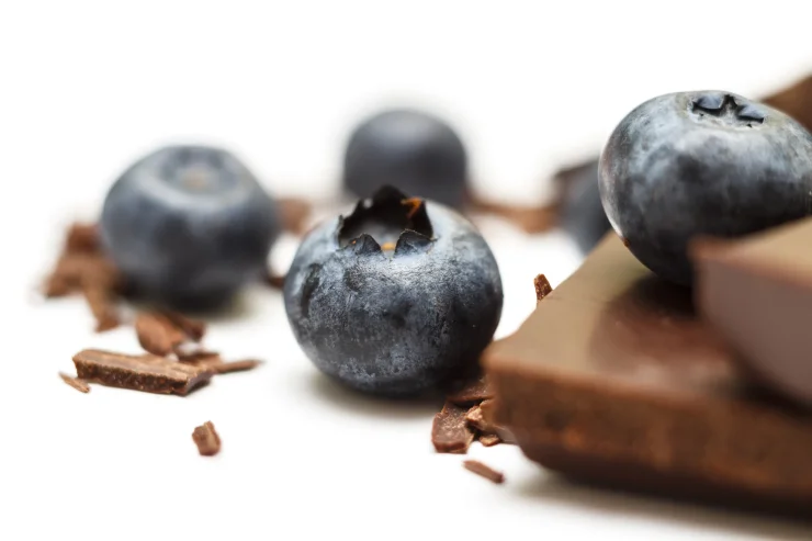 Antioxidant-Rich Dark Chocolate and Blueberries