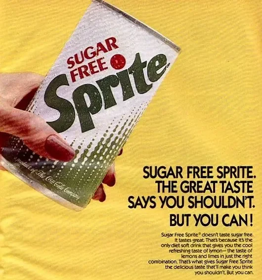 Vintage Sugar Free Sprite Ad