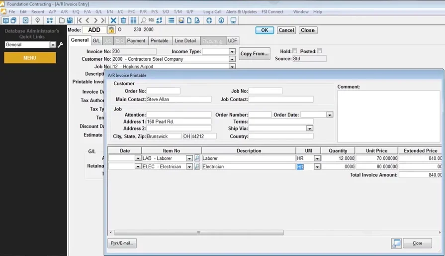 Foundation billing software