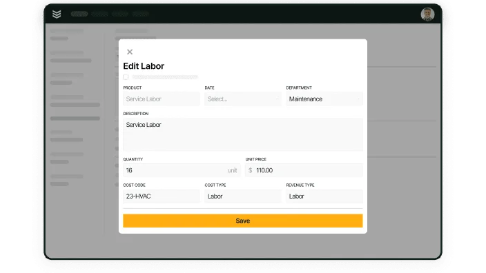 Editing service labor in BuildOps invoicing