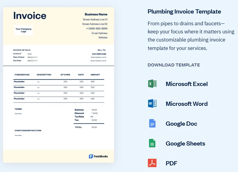 FreshBooks invoice template